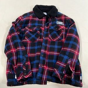 Mens Sherpa plaid jacket